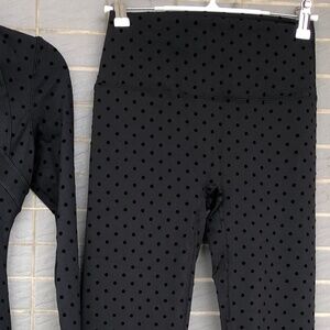 Lululemon flocked polka dot leggings
